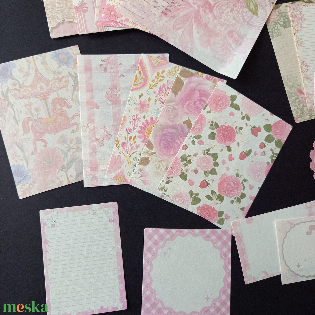 Rózsaszínes scrapbook díszítő alapanyag csomag 30 db - kellékek & szerszámok - dekorációs kellékek - egyéb kellékek - Meska.hu