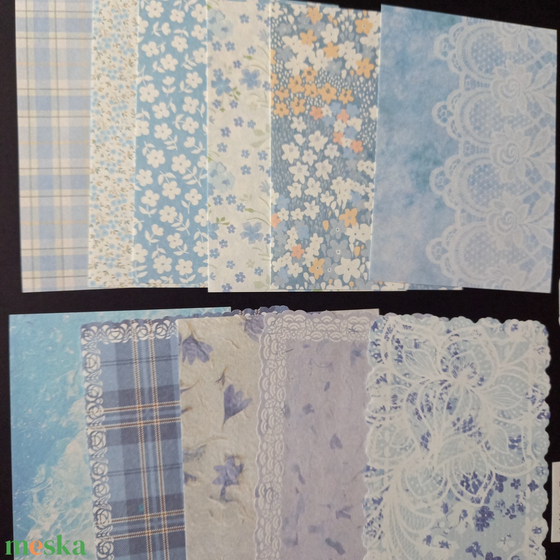 Kékes scrapbook díszítő alapanyag csomag 30 db - kellékek & szerszámok - dekorációs kellékek - egyéb kellékek - Meska.hu