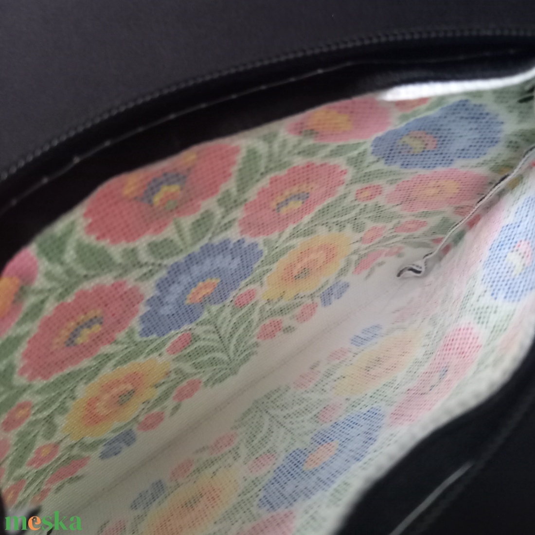 Hímzett virágos textil pénztárca,  kártyatartó - táska & tok - pénztárca & más tok - pénztárca - női pénztárca - Meska.hu
