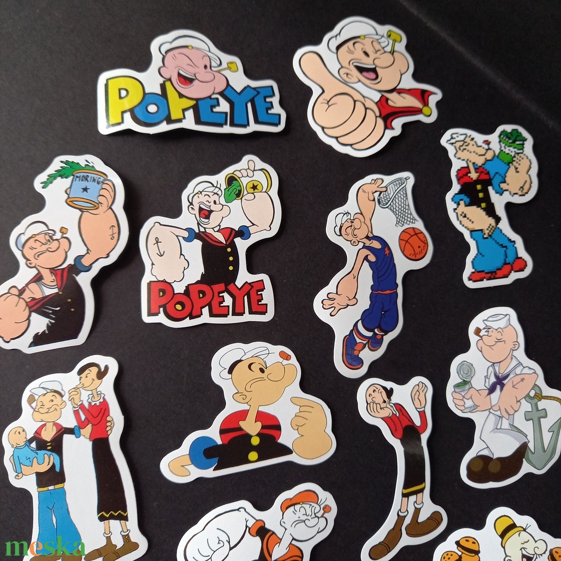 Popeye mintájú matrica csomag dekoráláshoz  - kellékek & szerszámok - dekorációs kellékek - matricaív - Meska.hu