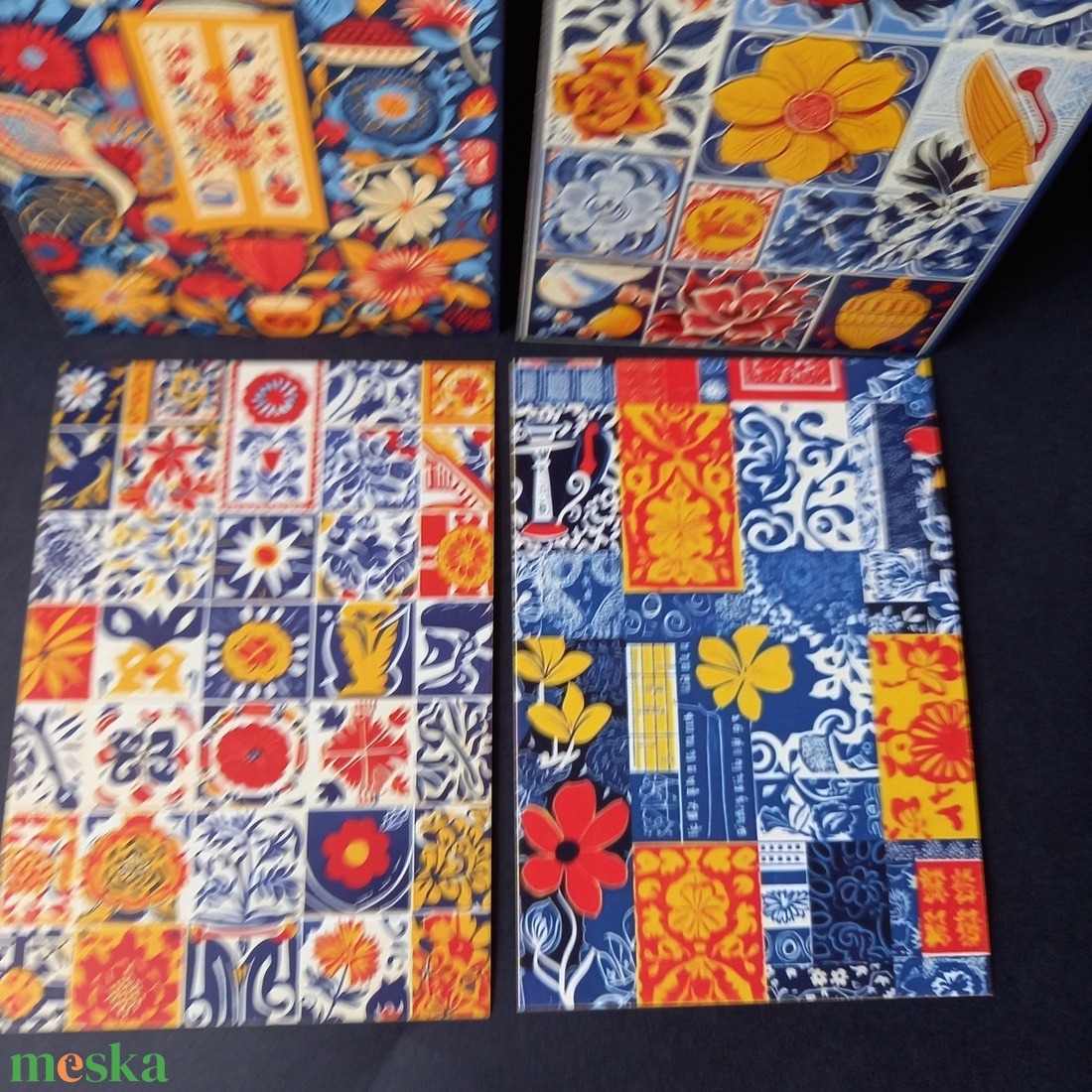 Csempe mintájú képek dekoráláshoz 4 db 10x14,5 cm - kellékek & szerszámok - dekorációs kellékek - egyéb kellékek - Meska.hu