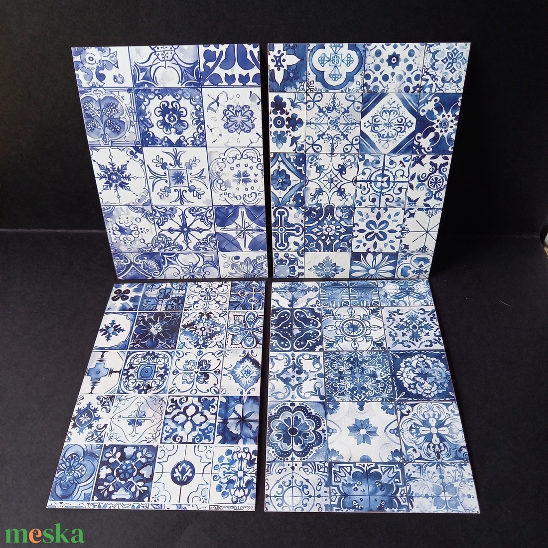 Csempe mintájú képek dekoráláshoz 4 db 10x14,5 cm - kellékek & szerszámok - dekorációs kellékek - egyéb kellékek - Meska.hu