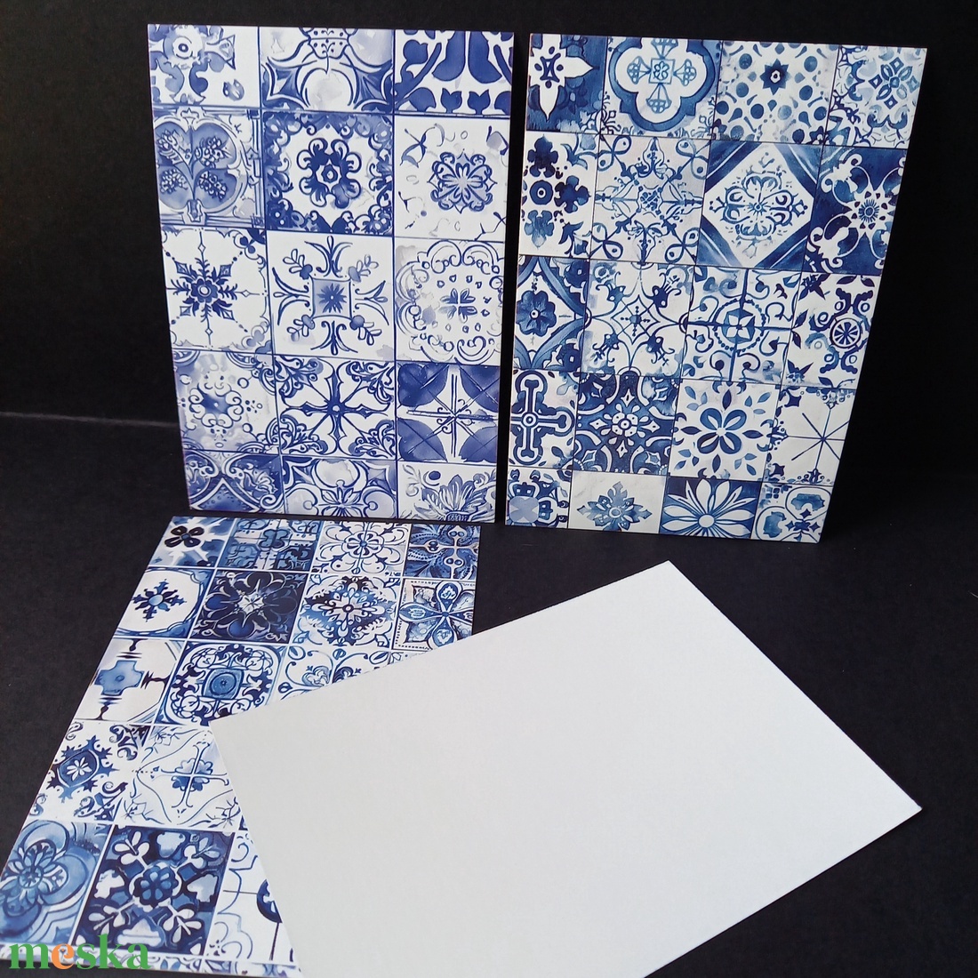Csempe mintájú képek dekoráláshoz 4 db 10x14,5 cm - kellékek & szerszámok - dekorációs kellékek - egyéb kellékek - Meska.hu