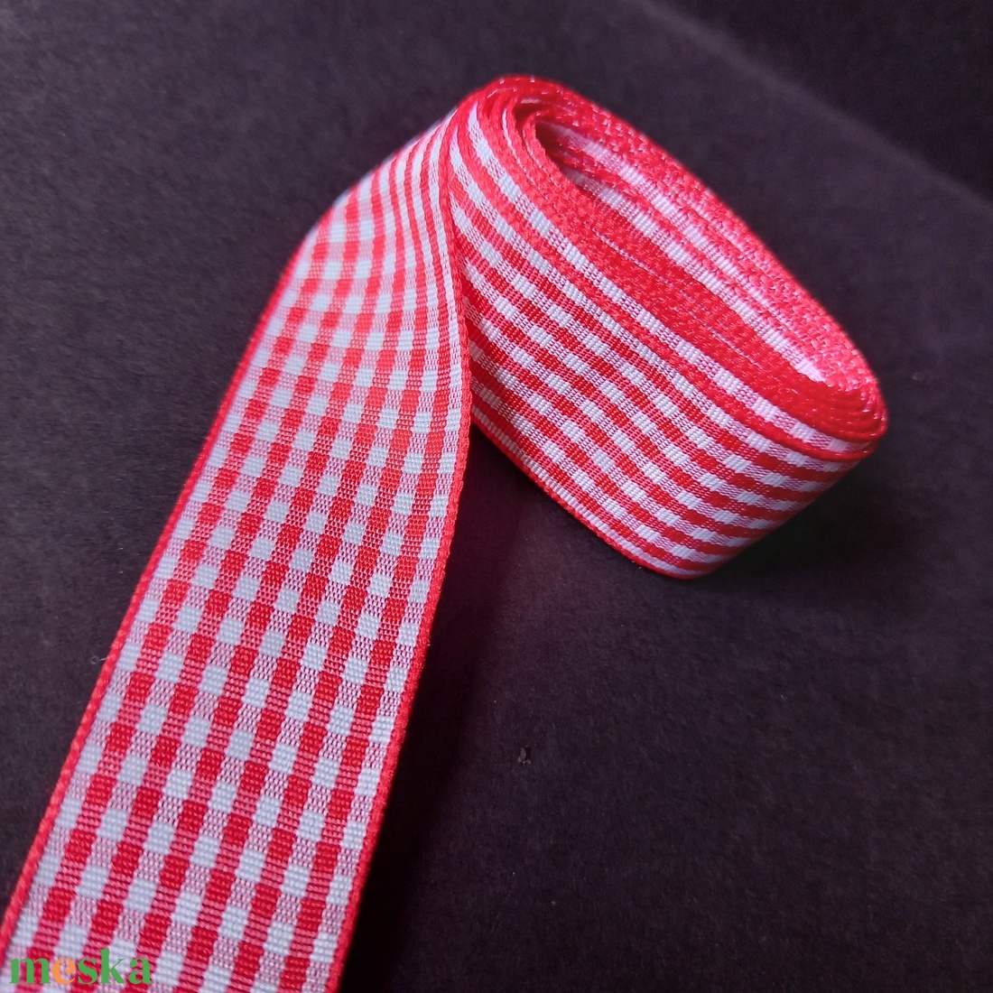 Kockas mintájú textil szalag dekoráláshoz  - kellékek & szerszámok - rövidáru - szalag, pánt - textilszalag - Meska.hu