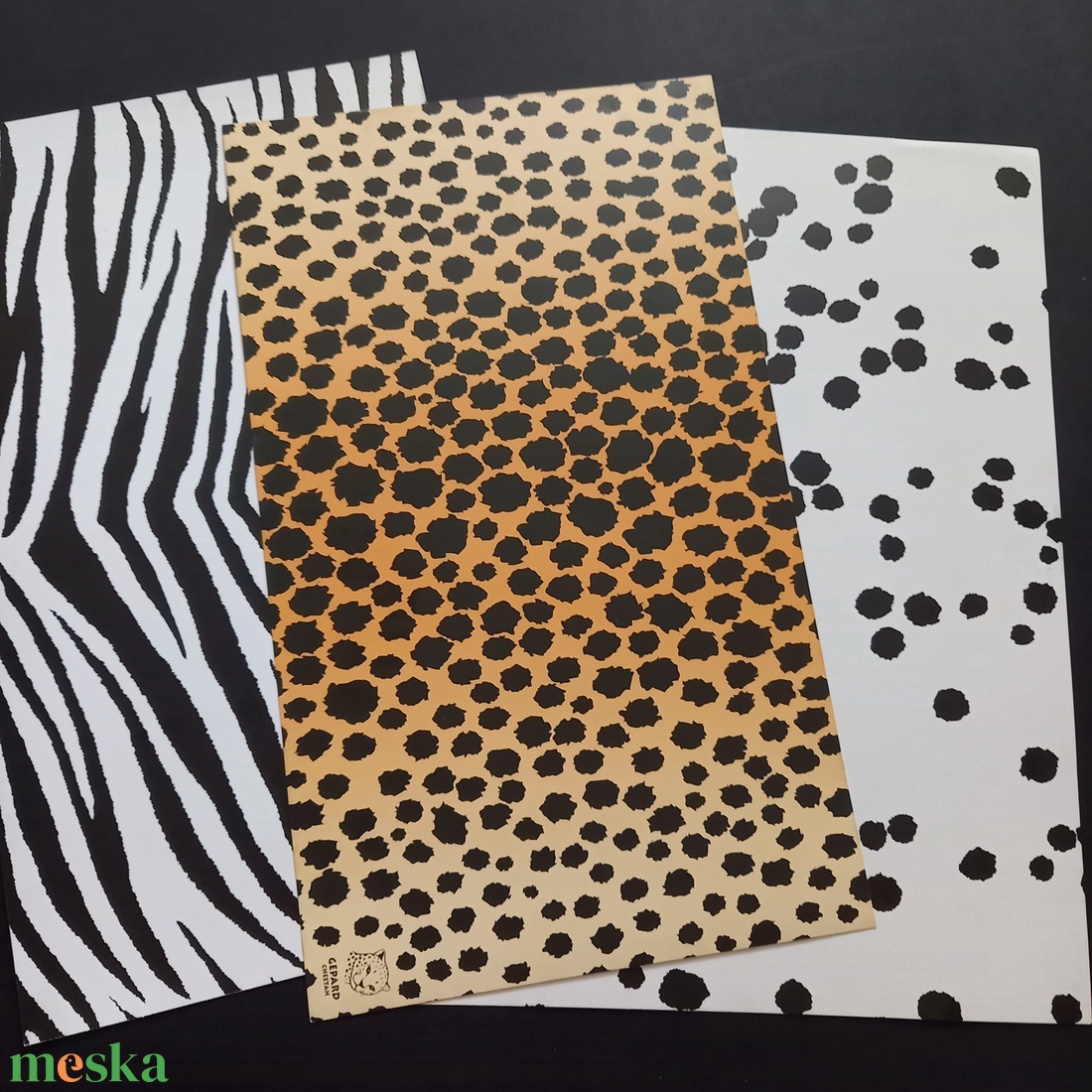 Állatos zebra, gepárd, dalmata mintájú karton lapok dekoráláshoz  - kellékek & szerszámok - papír - dekorációs papír - Meska.hu