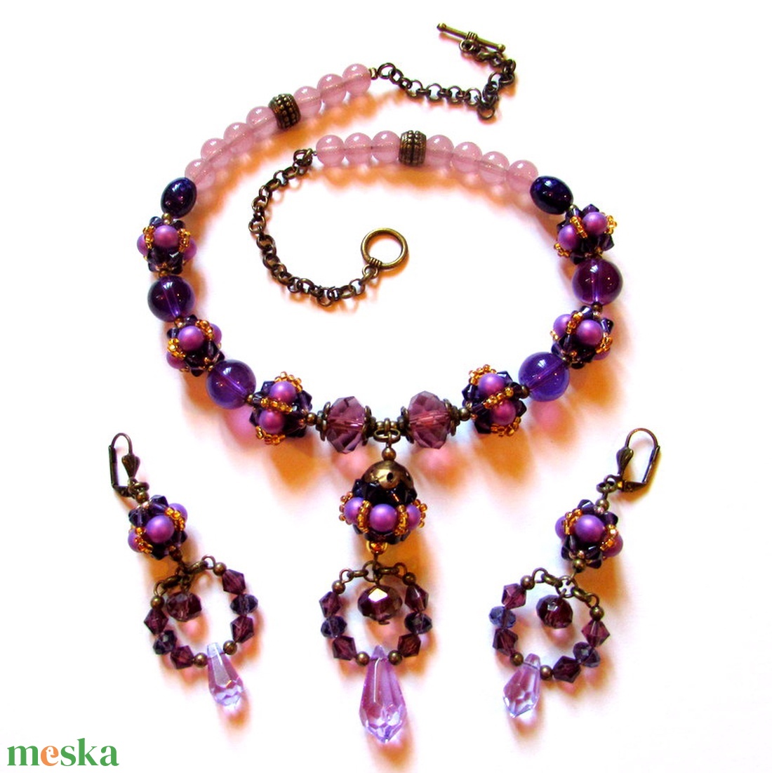 Tavaszi lillanás, csak úgy! - szett AKCIÓ! - ékszer - ékszerszett - Meska.hu