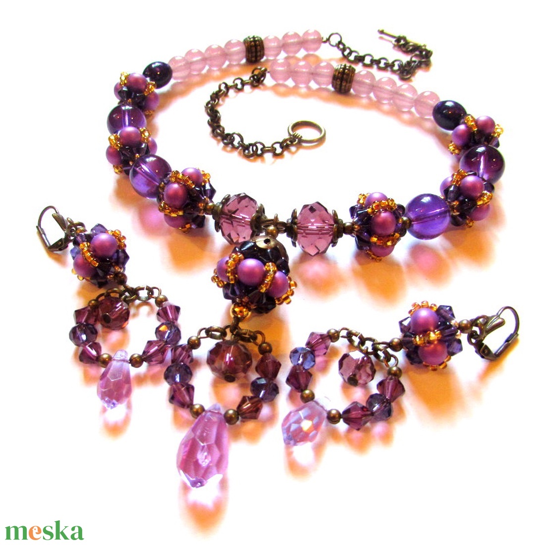 Tavaszi lillanás, csak úgy! - szett AKCIÓ! - ékszer - ékszerszett - Meska.hu