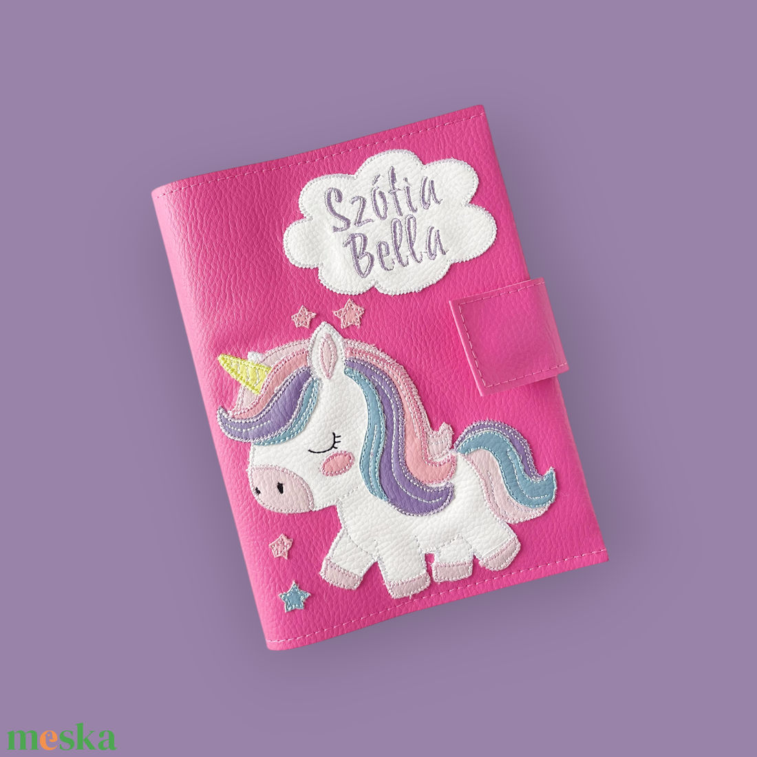 Unikornisos eü kiskönyv borító és irattartó - táska & tok - pénztárca & más tok - kártyatartó & irattartó - Meska.hu