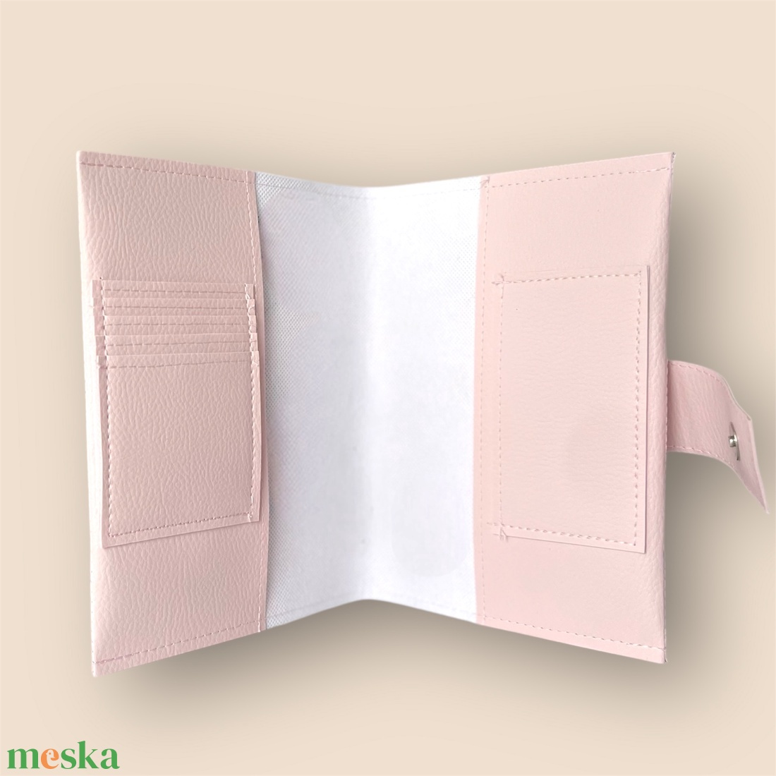 Púder alapon angyalka mintás egészségügyi kiskönyv borító és irattartó névhímzéssel - baba - mama - babaemlékek - egészségügyi kiskönyv borító - Meska.hu