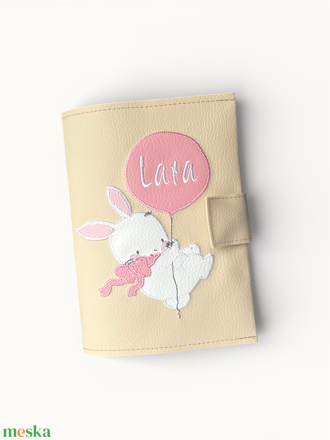 Bézs alapon nyuszi mintás kislány irattartó és egészségügyi kiskönyv borító - táska & tok - pénztárca & más tok - kártyatartó & irattartó - Meska.hu