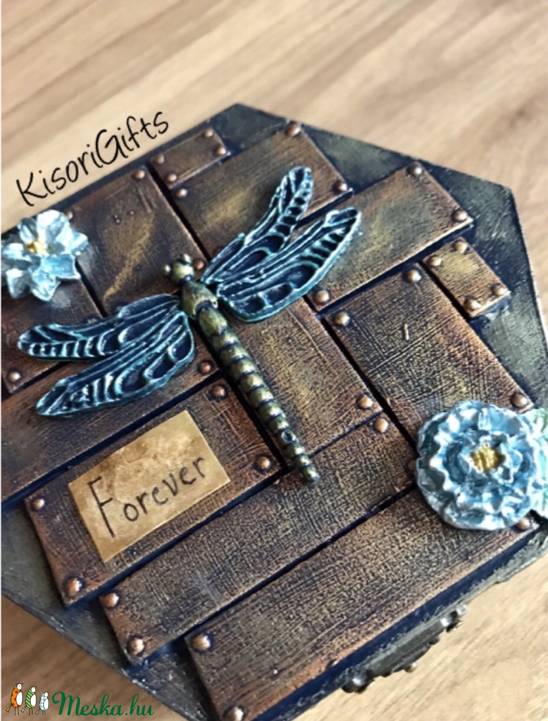 Szitakötős mixed-media ékszerdoboz, steampunk, választható felirattal - - Meska.hu Szitakötős mixed-media ékszerdoboz, steampunk, választható felirattal - - Meska.hu