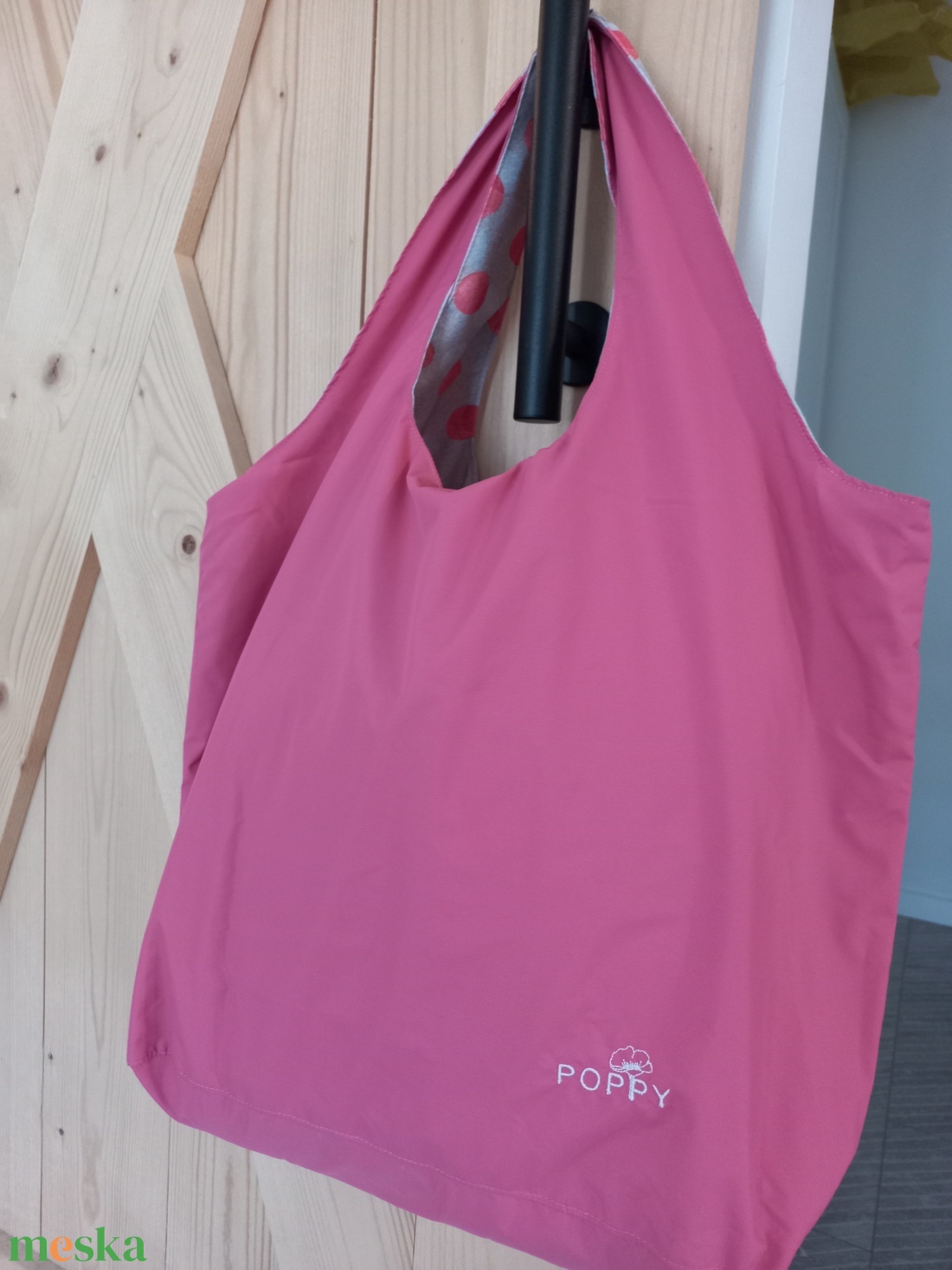 Poppy összecsukható bevásárlótáska / lazac pöttyös - táska & tok - bevásárlás & shopper táska - shopper, textiltáska, szatyor - Meska.hu
