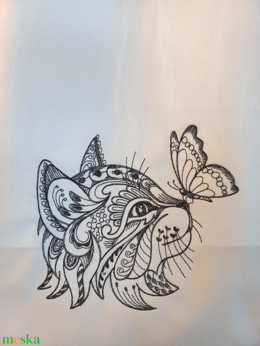 Pillangós cica hímzéses vászontáska - táska & tok - bevásárlás & shopper táska - kenyeres zsák - Meska.hu Pillangós cica hímzéses vászontáska - táska & tok - bevásárlás & shopper táska - kenyeres zsák - Meska.hu