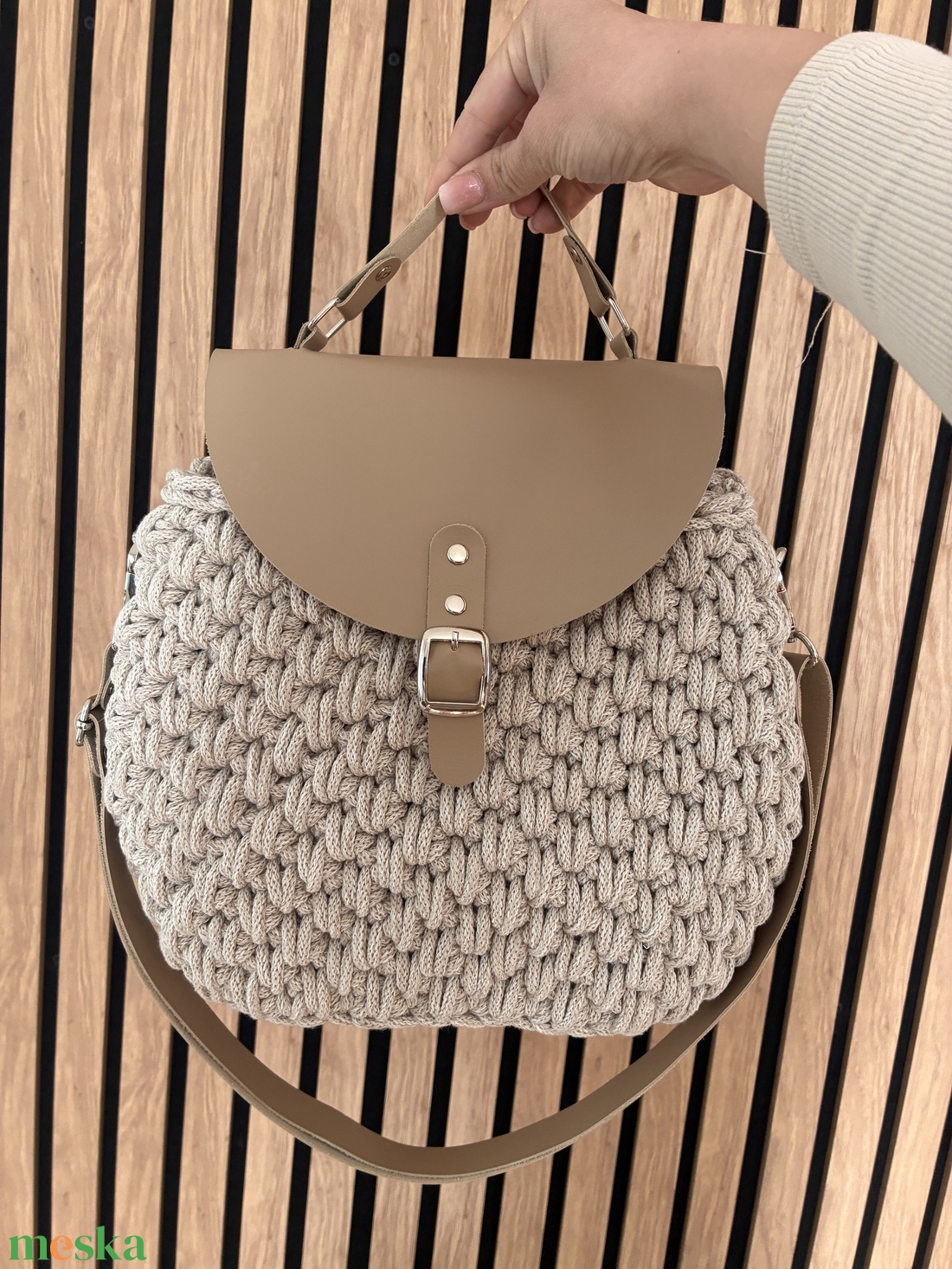 Horgolt crossbody táska  - táska & tok - kézitáska & válltáska - vállon átvethető táska - Meska.hu