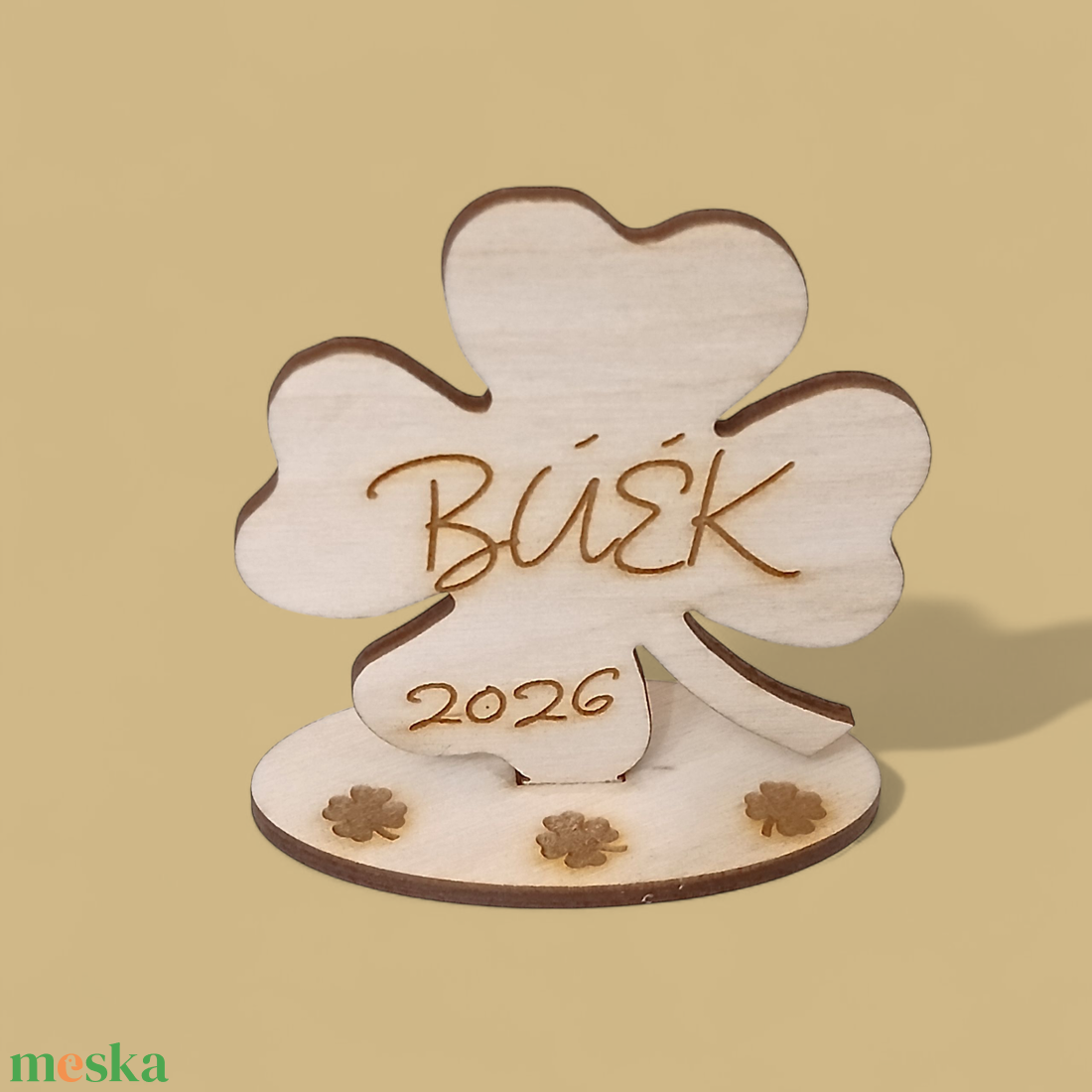 Szerencsehozó Lóhere Dekoráció � Egyedi Felirattal (BUÉK 2026) - otthon & életmód - dekoráció - dísztárgy - Meska.hu