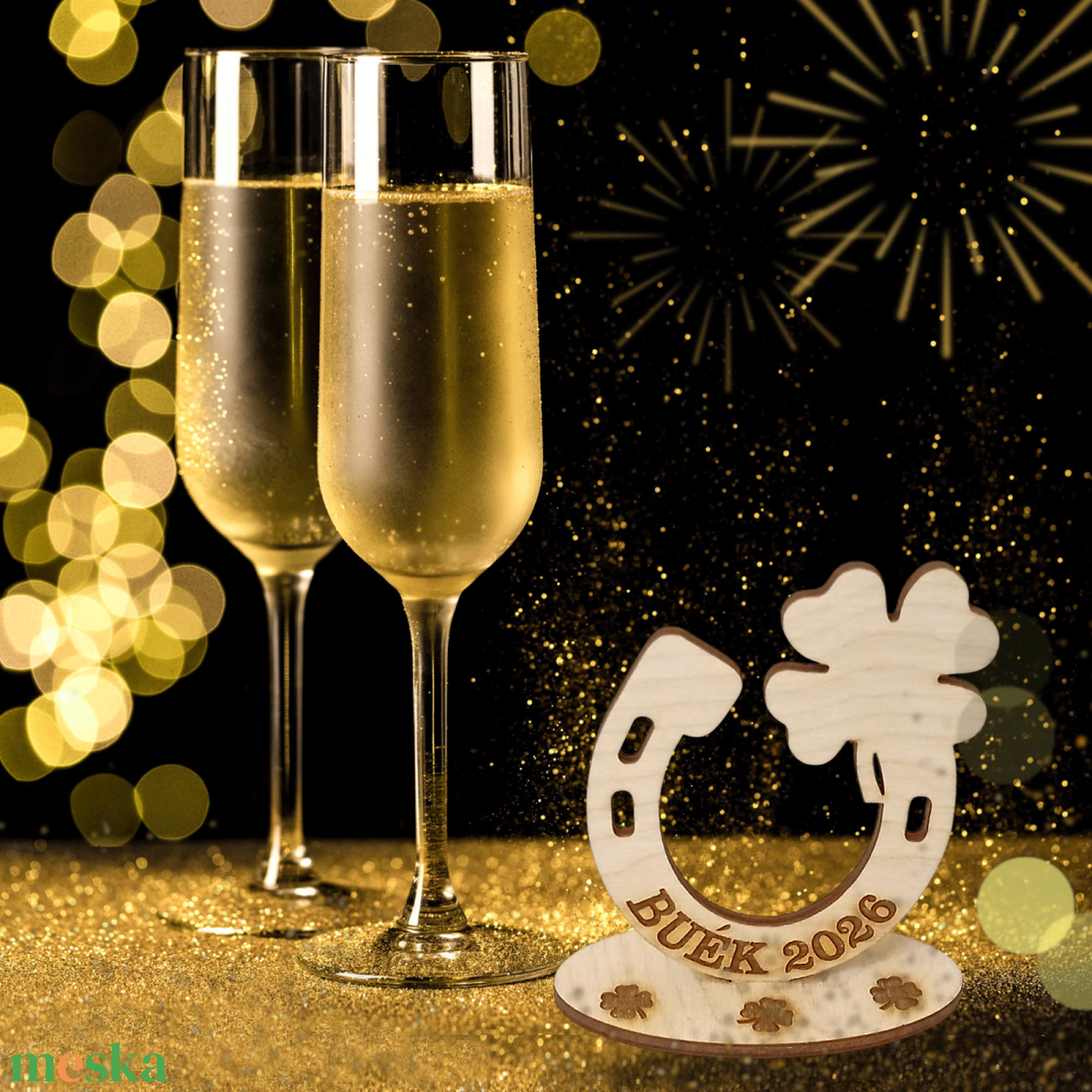 Szerencsehozó Talpas Patkó Dekoráció � Újévi Asztaldísz (BUÉK 2026) - otthon & életmód - dekoráció - dísztárgy - Meska.hu