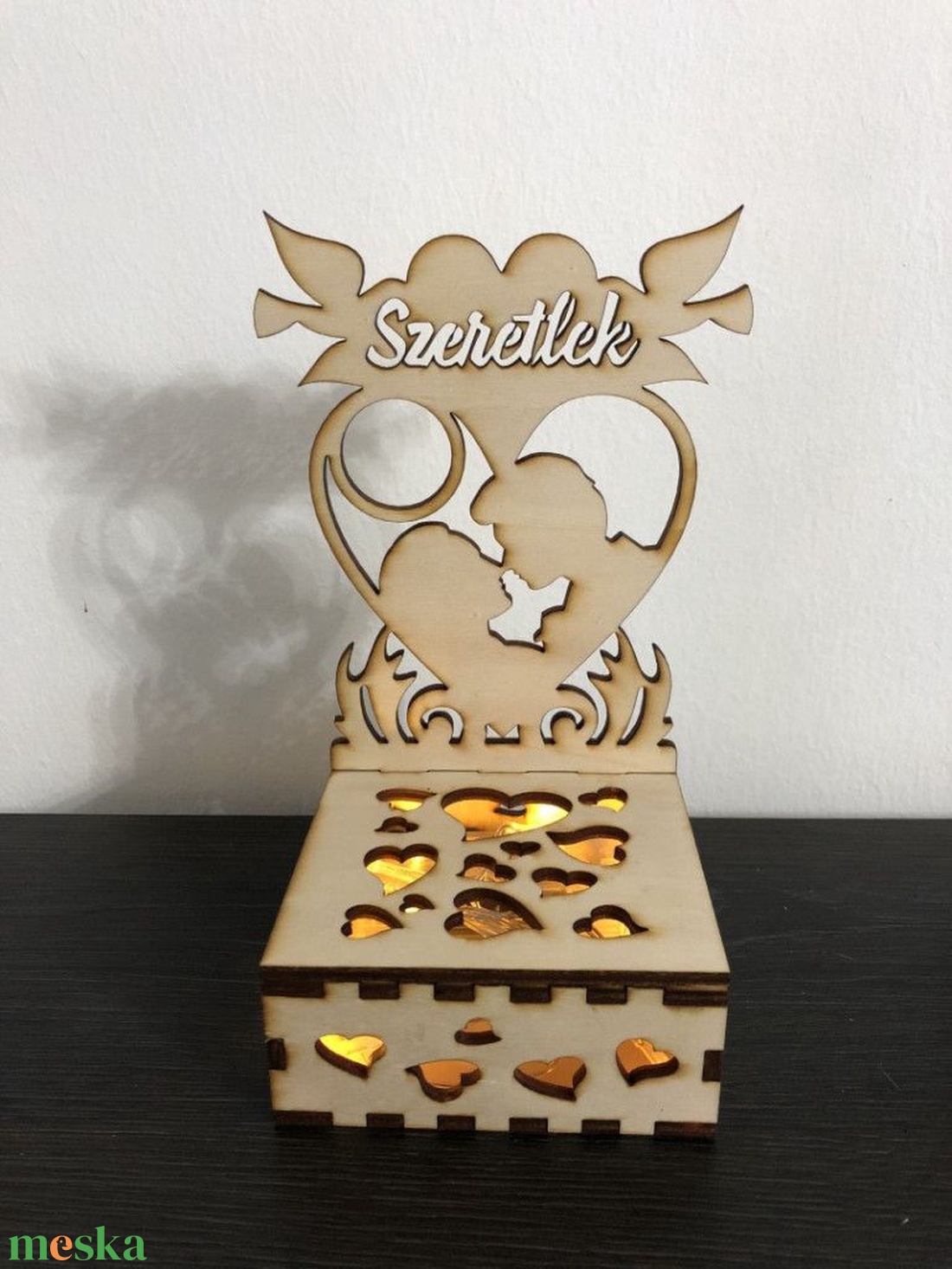 Szerelmes világító dísz fa LED-del � romantikus hangulatot teremtő dekor - otthon & életmód - dekoráció - asztal és polc dekoráció - asztaldísz - Meska.hu