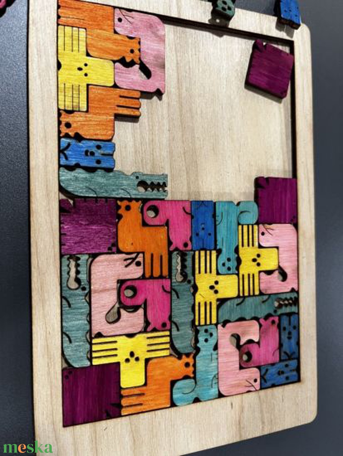 Állatos Tetrisz fa játék � logikai kihívás gyerekeknek - játék & sport - készségfejlesztő és logikai játék - szín és formaválogató játékok - Meska.hu