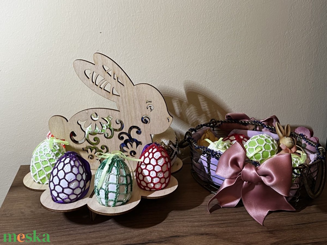 Húsvéti fa tojástartó nyuszis mintával � natúr ünnepi asztaldekoráció - otthon & életmód - dekoráció - húsvéti asztaldíszek - Meska.hu