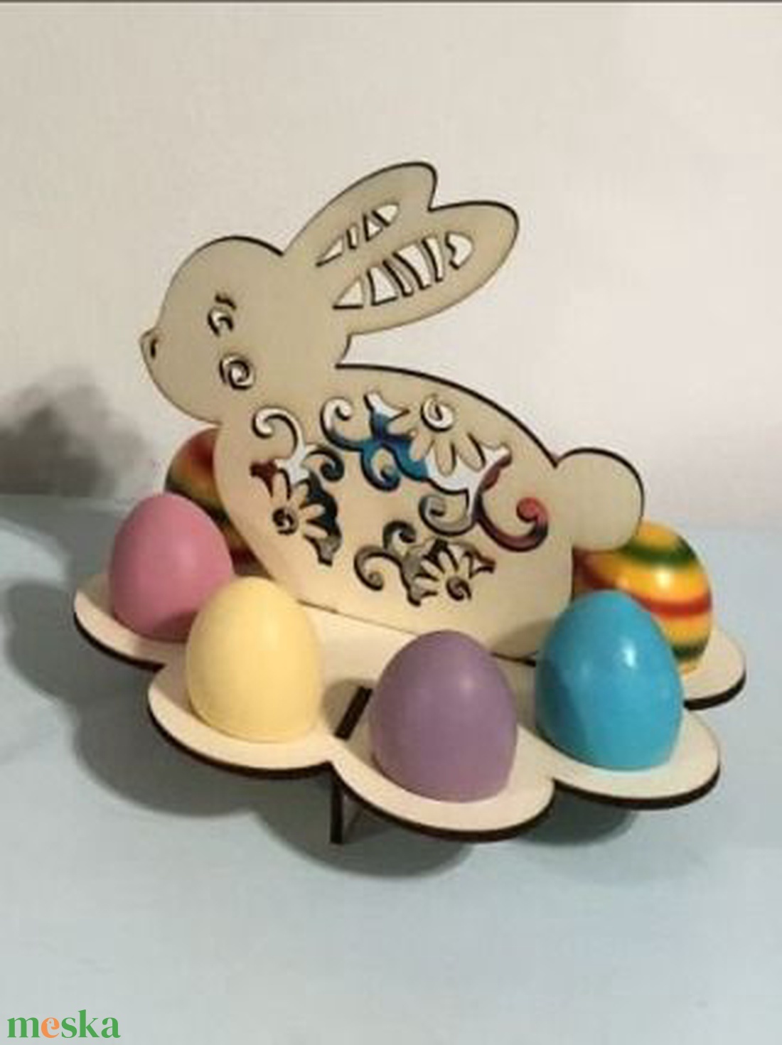 Húsvéti fa tojástartó nyuszis mintával � natúr ünnepi asztaldekoráció - otthon & életmód - dekoráció - húsvéti asztaldíszek - Meska.hu