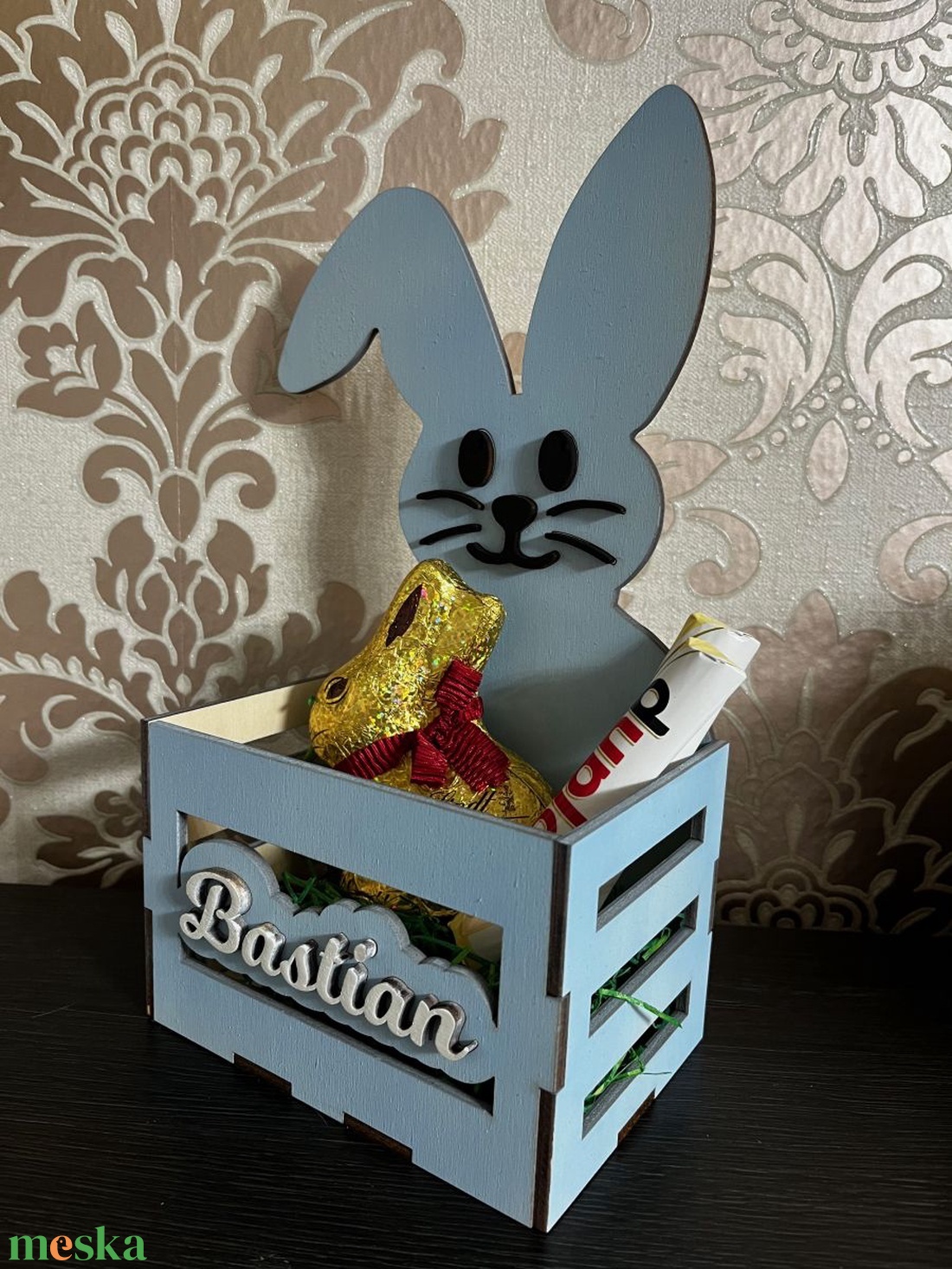 Egyedi neves húsvéti fa csokikosár � személyre szabott édességgyűjtő - otthon & életmód - dekoráció - húsvéti asztaldíszek - Meska.hu