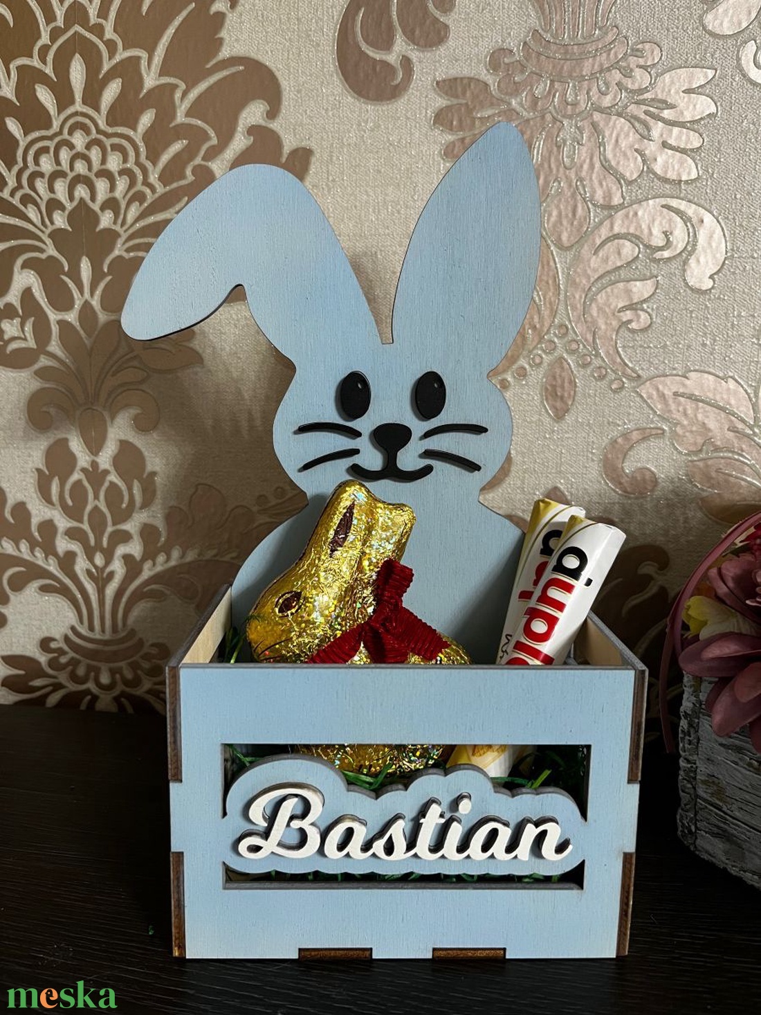 Egyedi neves húsvéti fa csokikosár � személyre szabott édességgyűjtő - otthon & életmód - dekoráció - húsvéti asztaldíszek - Meska.hu