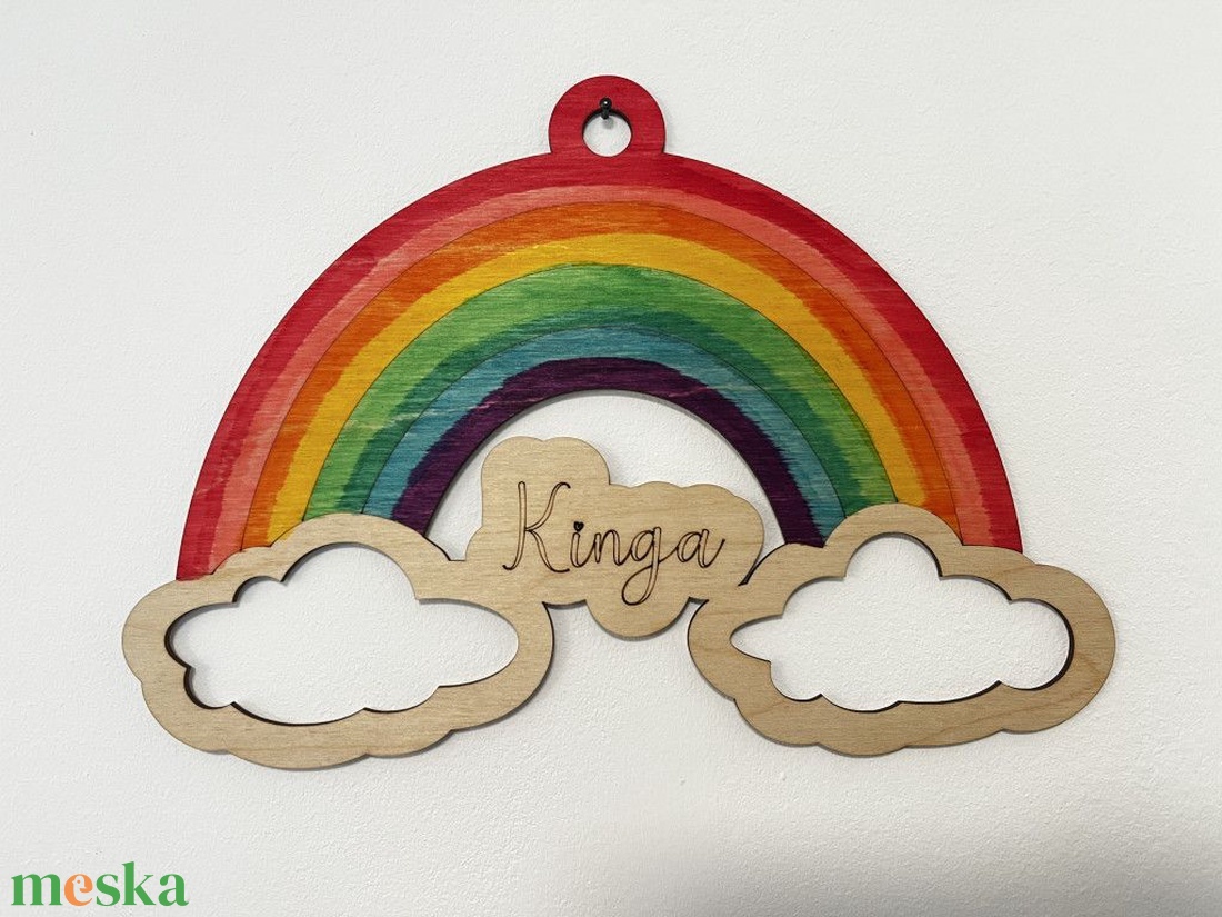 Egyedi névre szóló szivárványos fa névtábla � vidám ajtódekoráció gyerekszobába - baba - mama - babaszoba dekoráció - babanév dekoráció - Meska.hu