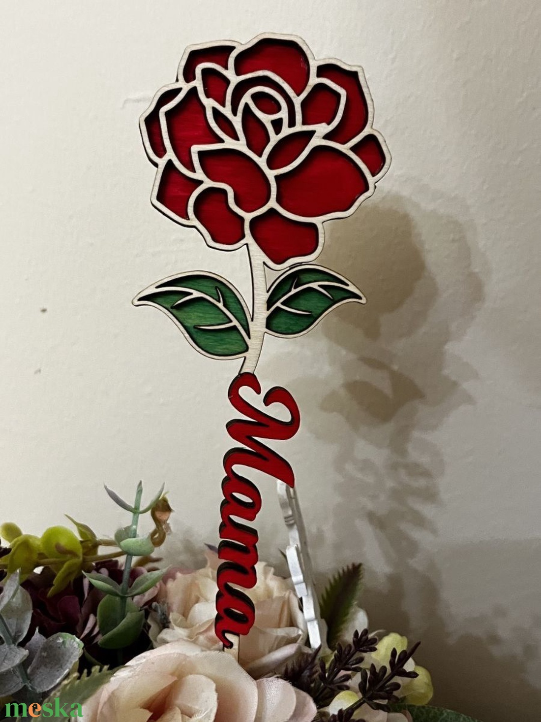 Örök fa rózsa dekoráció Mama felirattal � szívhez szóló ajándék Anyák napjára - otthon & életmód - dekoráció - Meska.hu