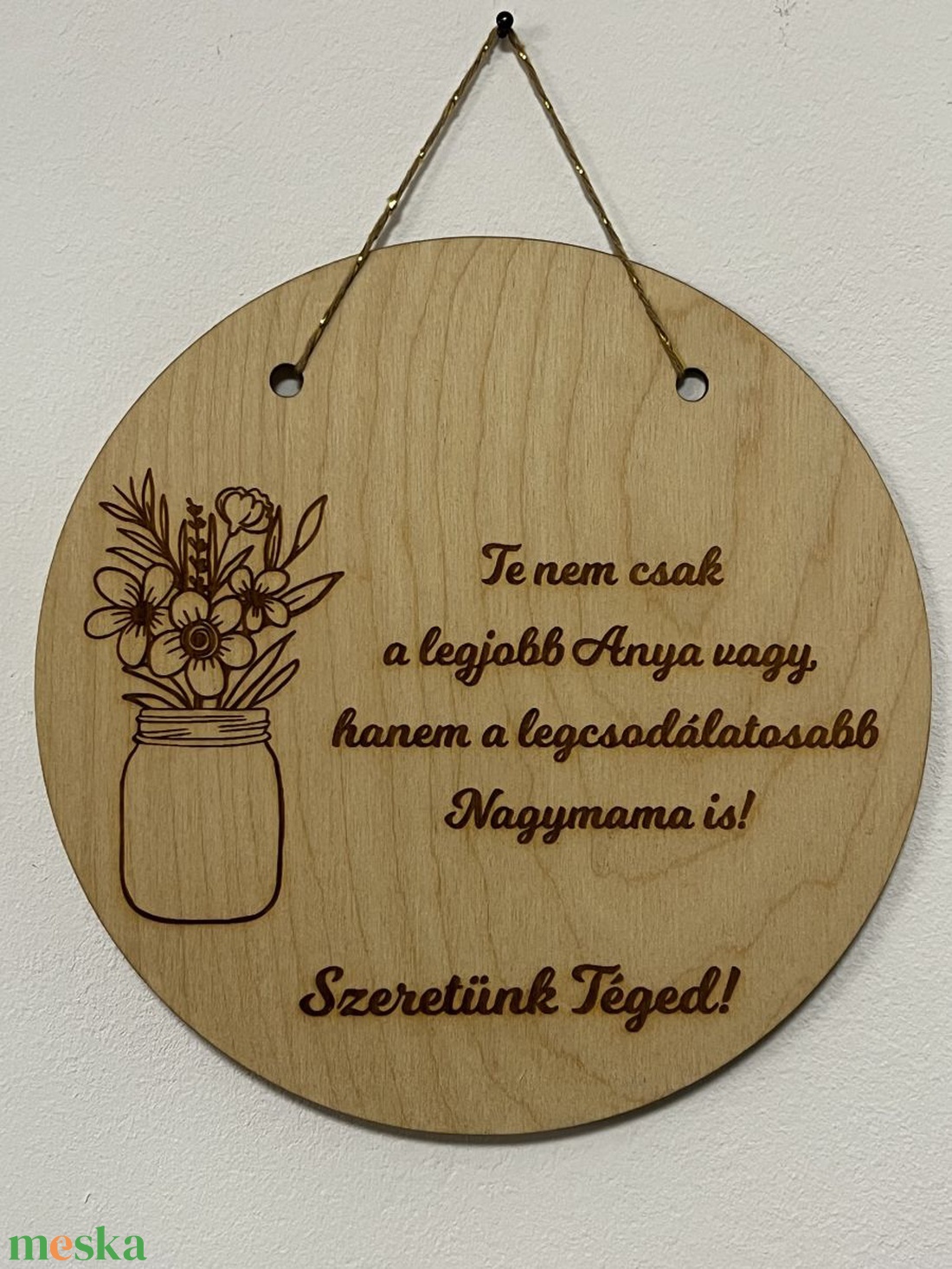Szívhez szóló Gravírozott Fa Falidísz Nagymamáknak � Egyedi Ajándék Unokáktól - otthon & életmód - dekoráció - fali és függő dekoráció - falra akasztható dekor - Meska.hu