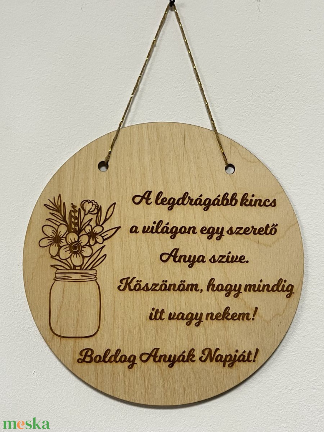 Végtelen Szeretet Gravírozott Fa Kör Falikép � Anyák Napi Ajándék Édesanyáknak - otthon & életmód - dekoráció - fali és függő dekoráció - falra akasztható dekor - Meska.hu