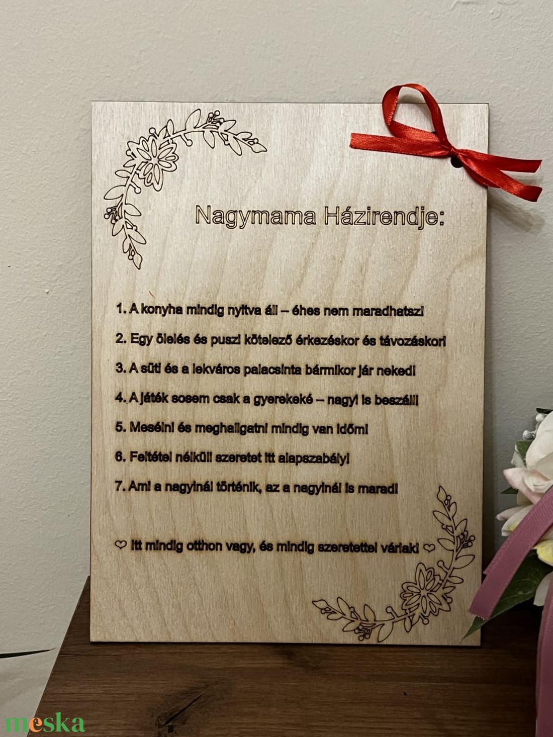 Nagymama Házirendje Vicces és Kedves Gravírozott Fa Falikép � Egyedi Ajándék - otthon & életmód - dekoráció - fali és függő dekoráció - falra akasztható dekor - Meska.hu