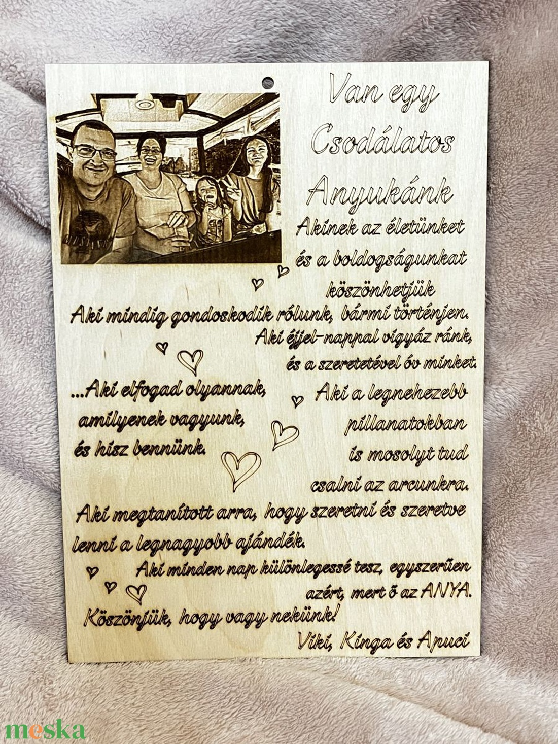 Egyedi Fényképes Gravírozott Fa Tábla � Csodálatos Anyukánk � A4 Méret - otthon & életmód - dekoráció - kép & falikép - fából készült kép - Meska.hu