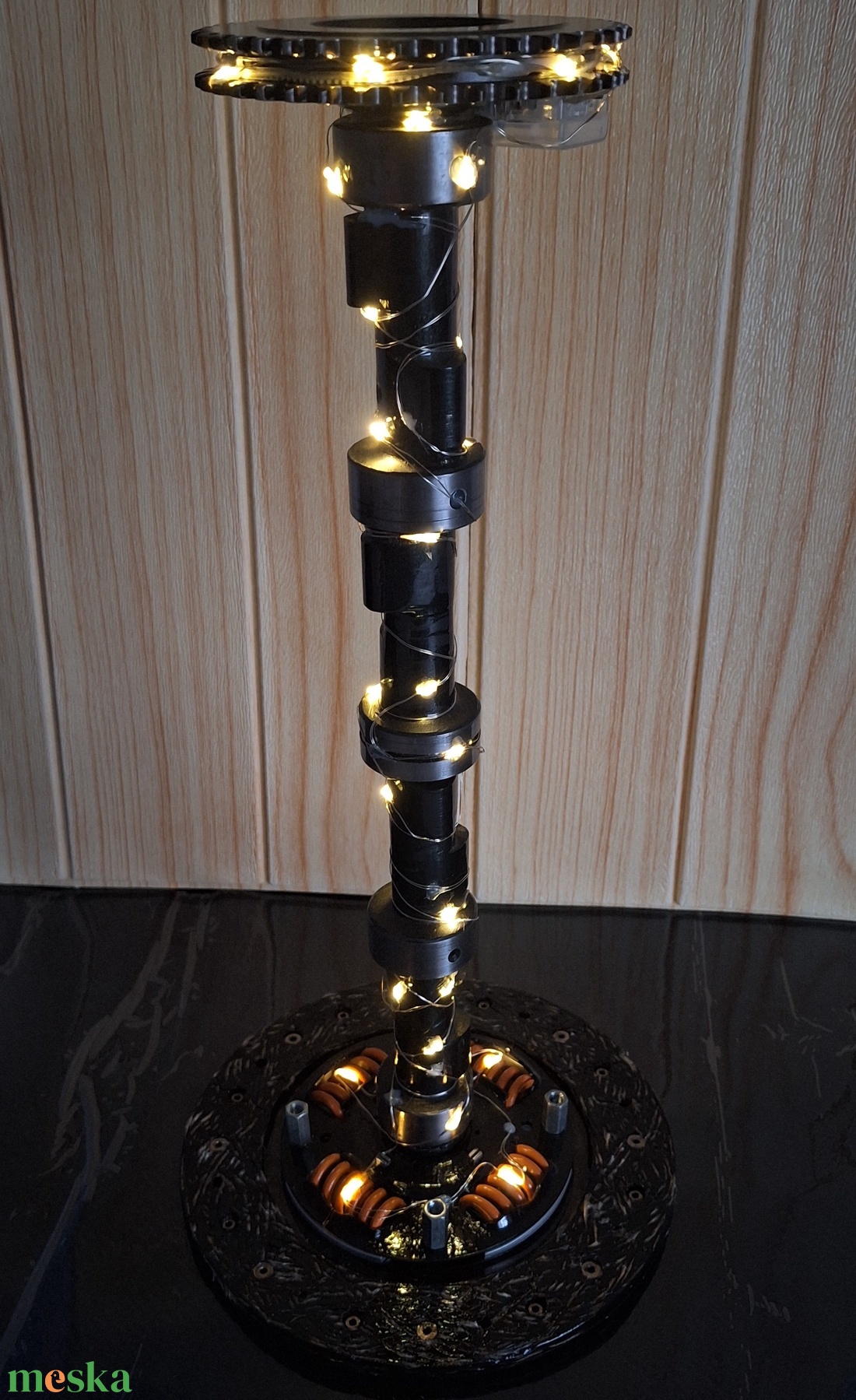 Hangulatvilágítás lámpa Lada vezérműtengelyből és kuplungtárcsából - otthon & életmód - lámpa - asztali lámpa - Meska.hu