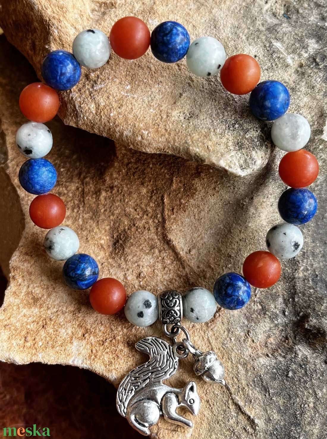 Mókusos ásvány karkötő - ékszer - karkötő - ásványkarkötő - Meska.hu