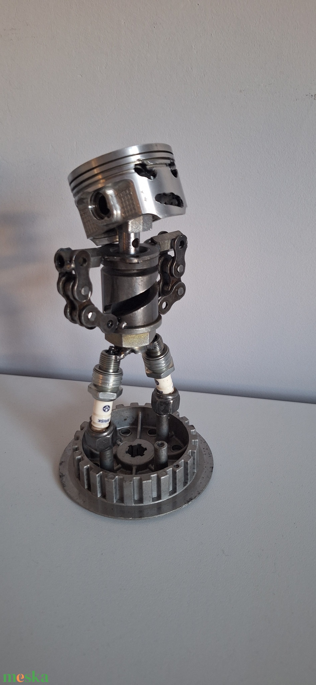 Vas robot, kézzel készült - művészet - szobor - fém - Meska.hu