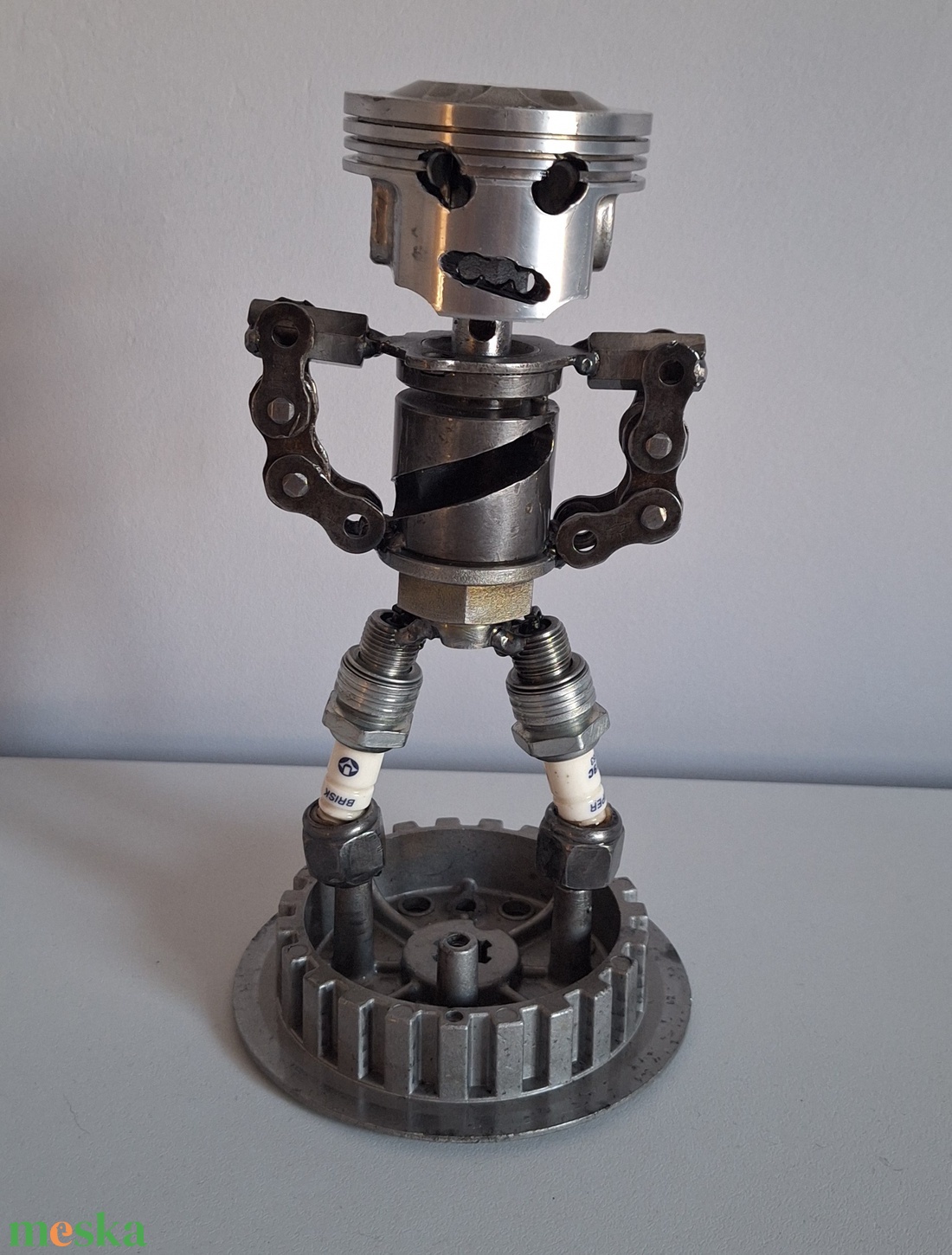 Vas robot, kézzel készült - művészet - szobor - fém - Meska.hu