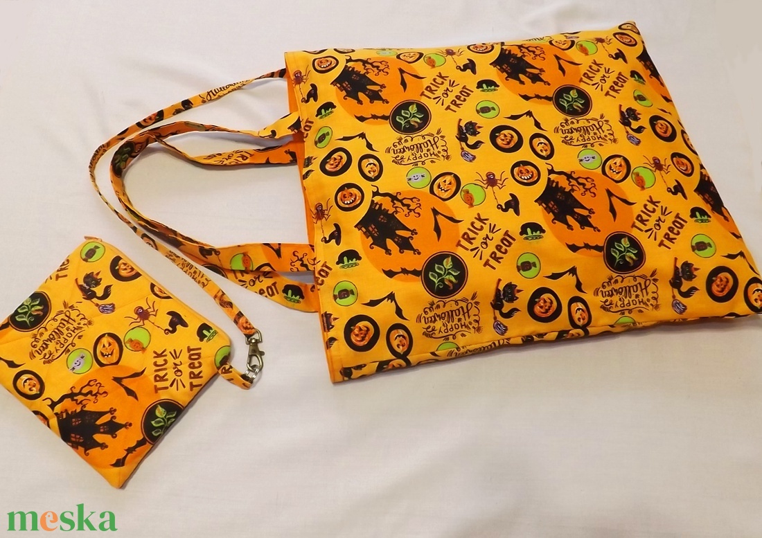 Minden nap Halloween, ünnepi mintájú szatyor - Kis méret - otthon & életmód - dekoráció - halloween - halloweeni jelmez és kiegészítők - Meska.hu