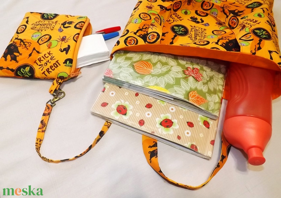 Minden nap Halloween, ünnepi mintájú szatyor - Kis méret - otthon & életmód - dekoráció - halloween - halloweeni jelmez és kiegészítők - Meska.hu