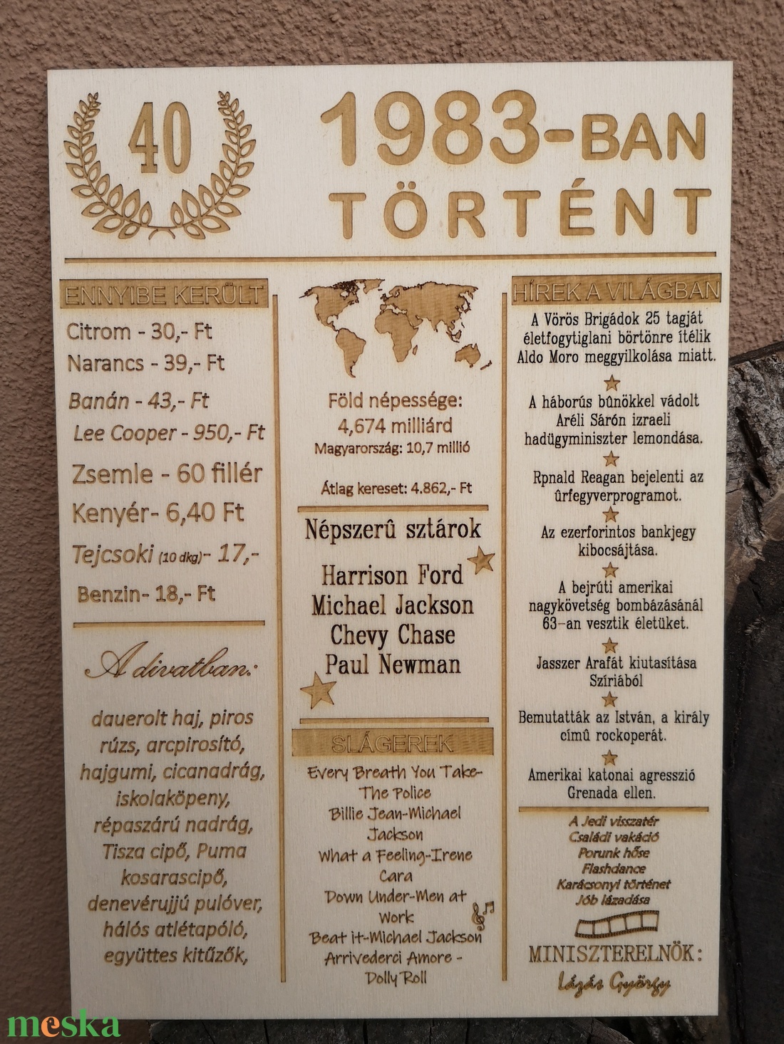 40 éves jubileum, azaz 1983-ban történt - otthon & életmód - dekoráció - kép & falikép - táblakép - Meska.hu