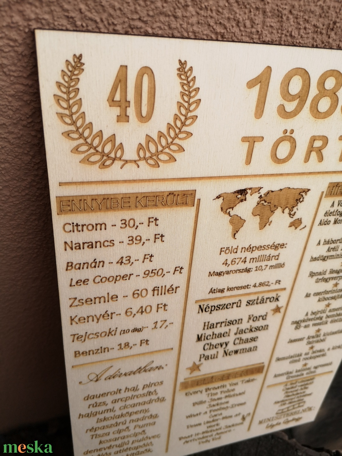 40 éves jubileum, azaz 1983-ban történt - otthon & életmód - dekoráció - kép & falikép - táblakép - Meska.hu