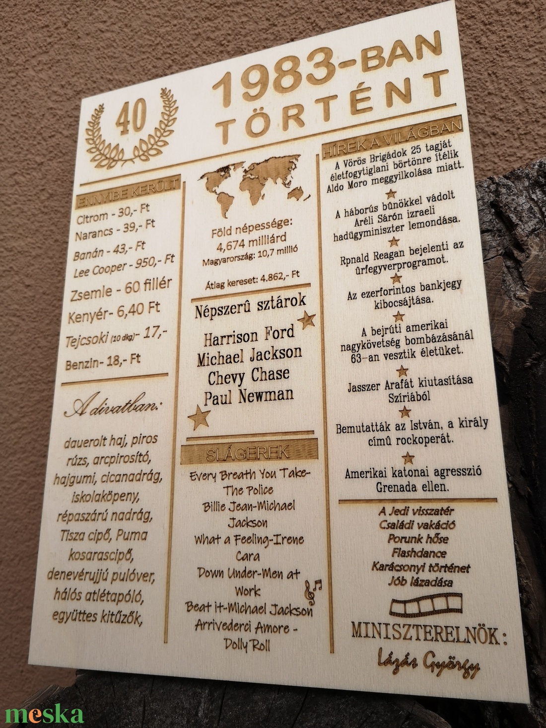 40 éves jubileum, azaz 1983-ban történt - otthon & életmód - dekoráció - kép & falikép - táblakép - Meska.hu