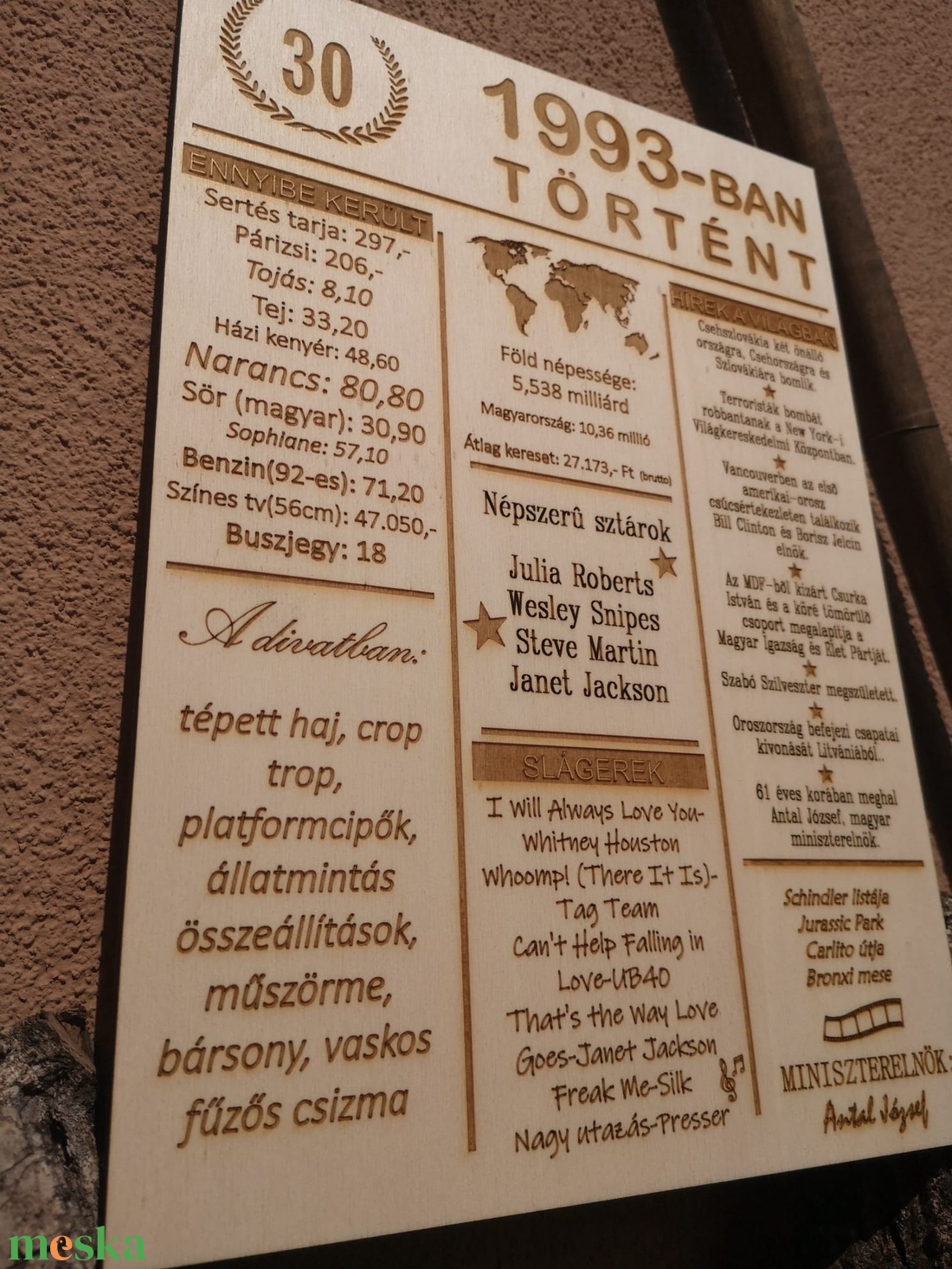 30 éves jubileum, azaz 1993-ban történt - otthon & életmód - dekoráció - kép & falikép - táblakép - Meska.hu