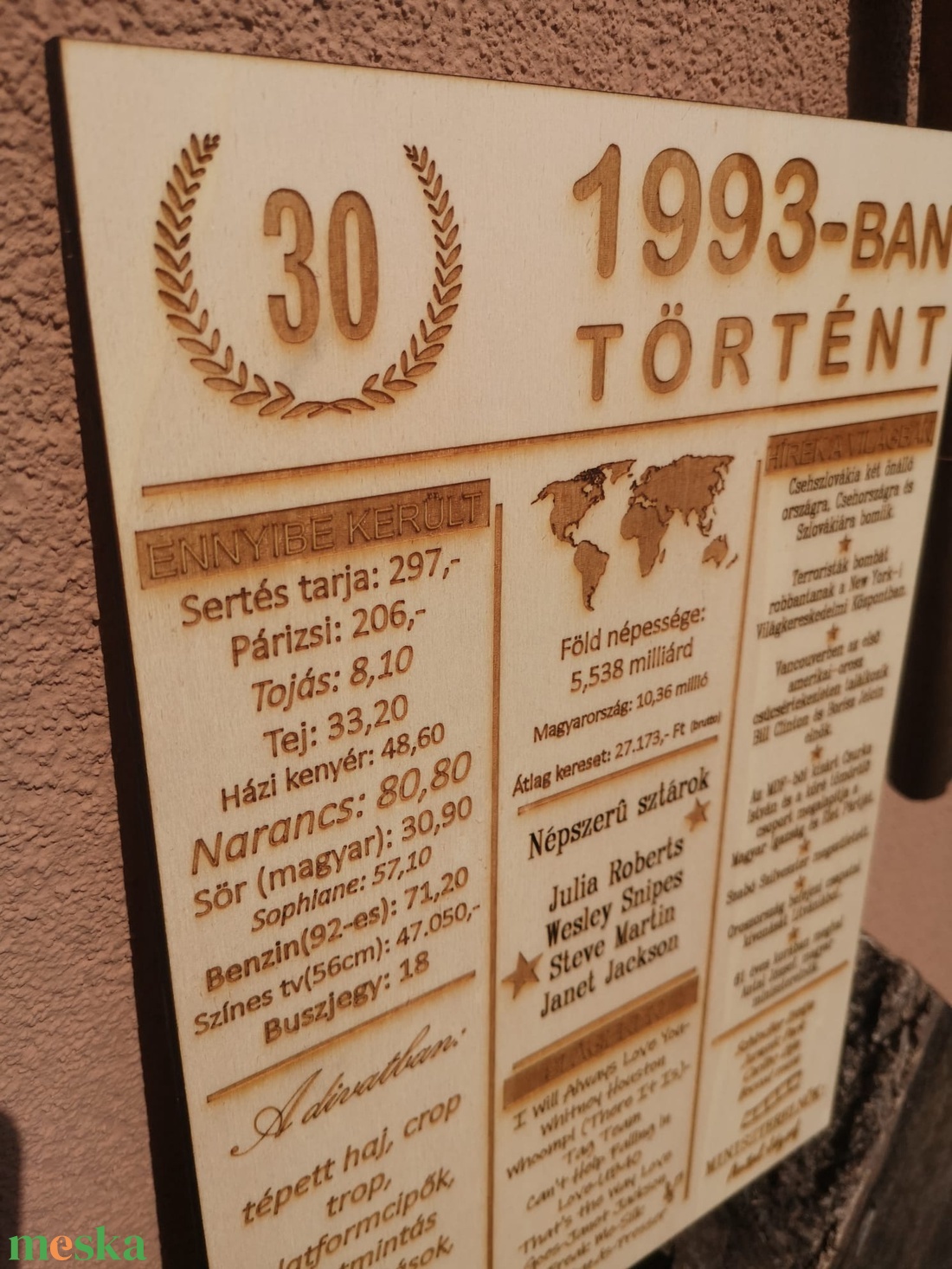 30 éves jubileum, azaz 1993-ban történt - otthon & életmód - dekoráció - kép & falikép - táblakép - Meska.hu