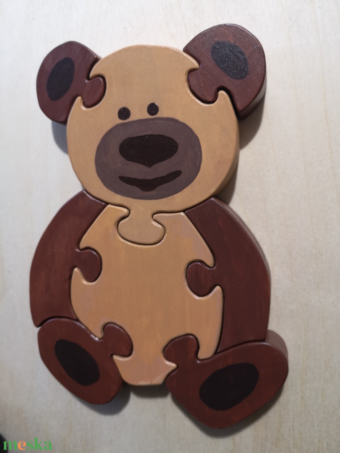 Mackó puzzle  - játék & sport - készségfejlesztő és logikai játék - montessori szivárvány, waldorf játékok - Meska.hu