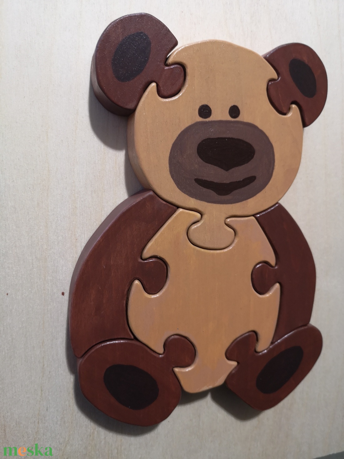 Mackó puzzle  - játék & sport - készségfejlesztő és logikai játék - montessori szivárvány, waldorf játékok - Meska.hu