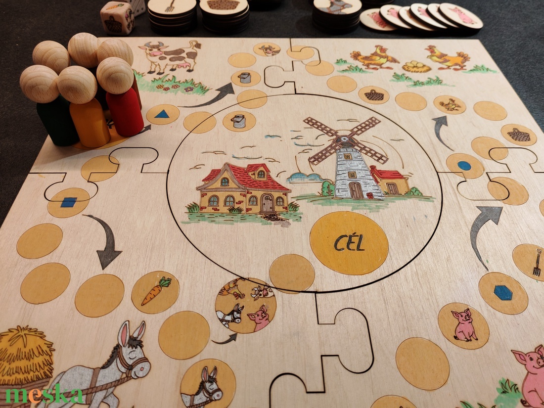 Fa társasjáték - A tanya  - játék & sport - táblajáték és kártyajáték - társasjátékok - dobókocka - Meska.hu