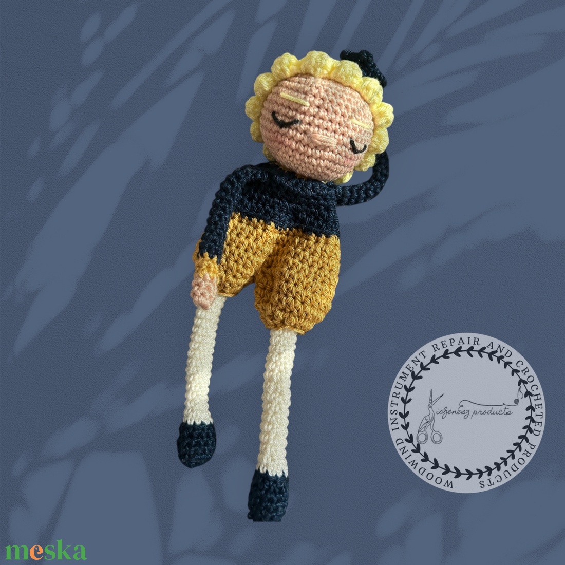 Horgolt szundi herceg - baba - mama - baba játékok - szundikendő, alvóka - Meska.hu