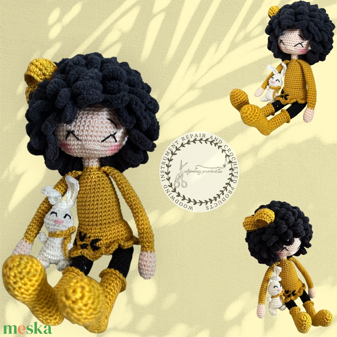 Horgolt Sárika és nyuszija - játék & sport - plüssállat & játékfigura - ember - Meska.hu