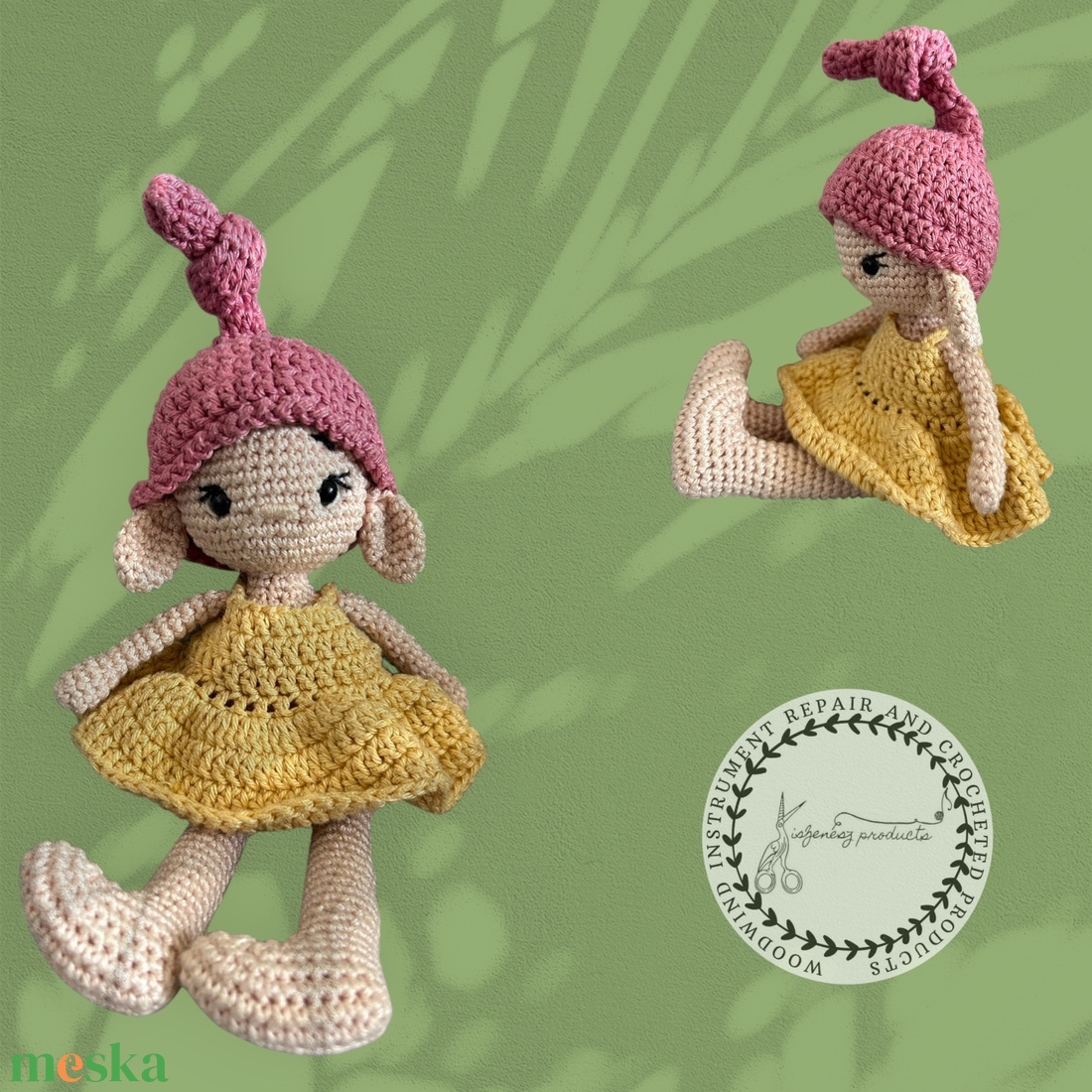 Horgolt manó lány - játék & sport - plüssállat & játékfigura - manó - Meska.hu