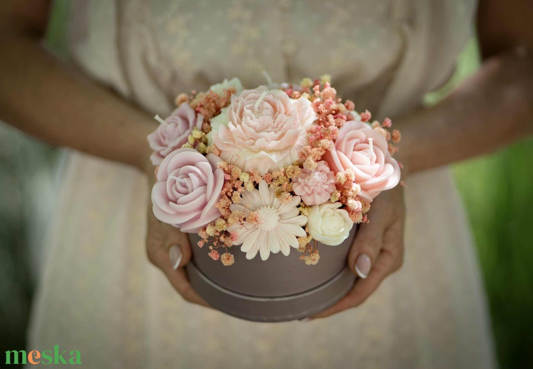 Virággyertya box  - kellékek & szerszámok - dekorációs kellékek - dekorációs gyertya - Meska.hu